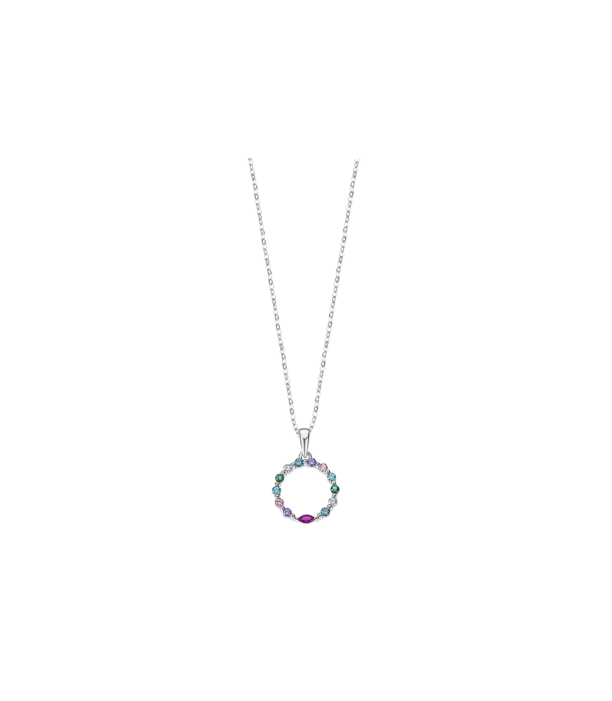 Colgante Lotus Silver LP3246-1/1, con circonitas de colores.