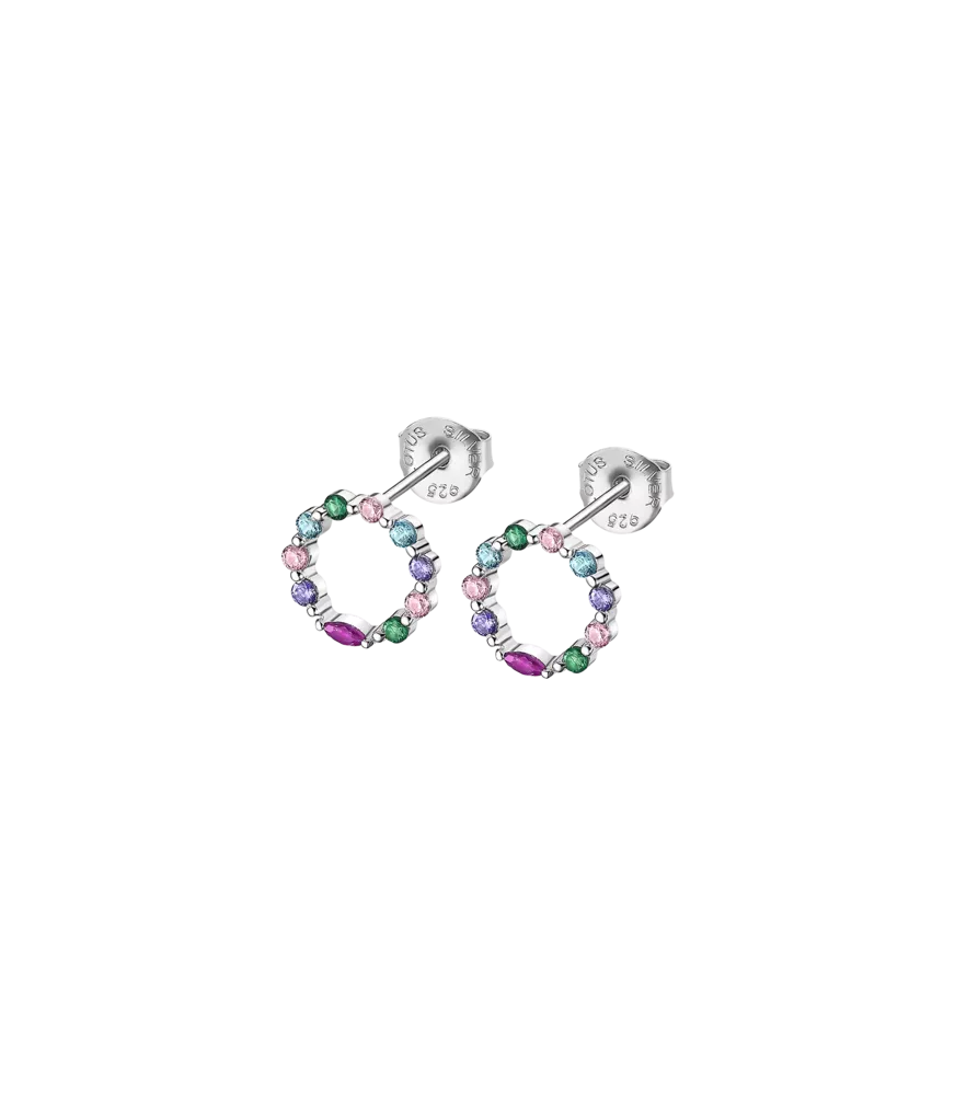 Pendientes Lotus Silver LP3246-4/1 con circonitas de colores.