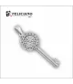 Colgante Llave grande en plata, bisel 16 circonitas.