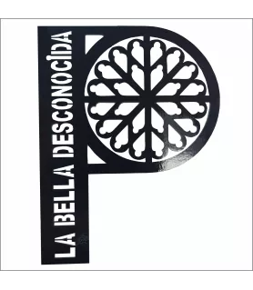 PEGATINA VINILO NEGRO P DE PALENCIA 10 x 7.5 CM, ROSETON DE PALENCIA  SIGLO XV/XVI PEG004