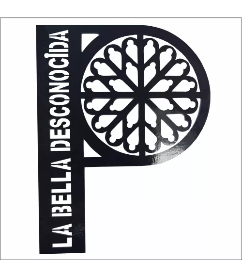 PEGATINA VINILO NEGRO P DE PALENCIA 10 x 7.5 CM, ROSETON DE PALENCIA  SIGLO XV/XVI PEG004