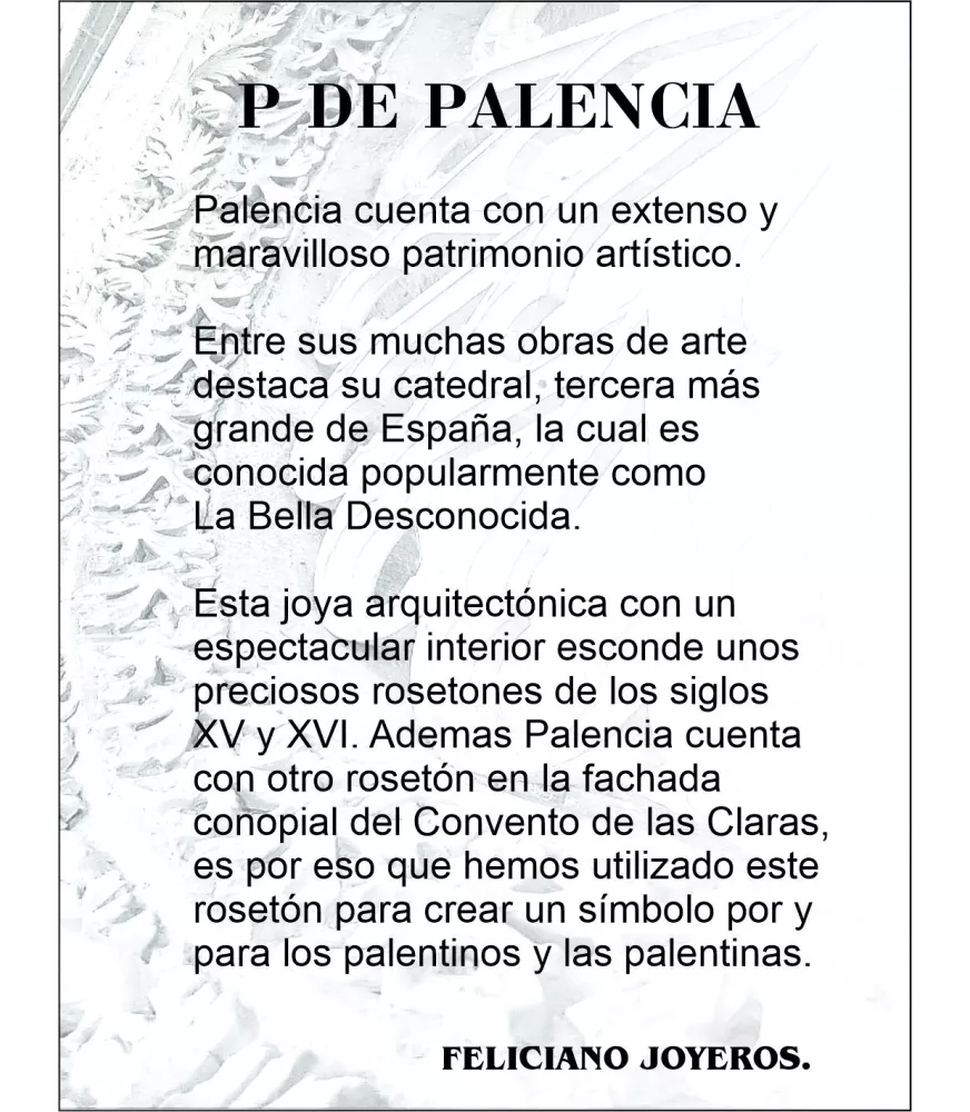 Pegatina Vinilo plateado P de Palencia, 10 x 7.5 cm