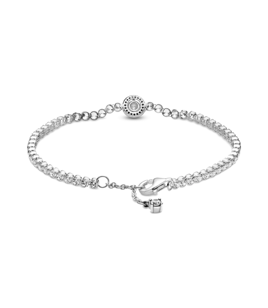 Pulsera en Plata de Ley Tennis Halo Brillante