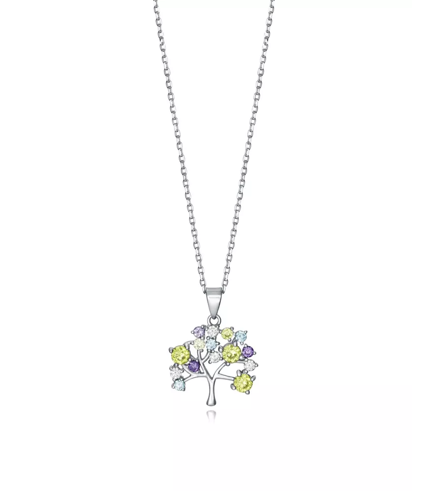 Collar viceroy en plata de 925 milesimas, con piedras de color engastadas