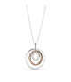 Collar en plata de ley y Pandora Rose Colgante Círculos en Dos Tonos