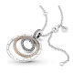 Collar en plata de ley y Pandora Rose Colgante Círculos en Dos Tonos