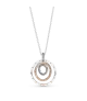 Collar en plata de ley y Pandora Rose Colgante Círculos en Dos Tonos
