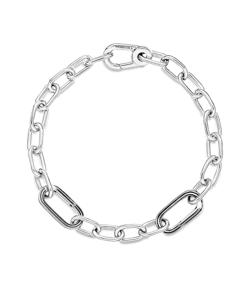 Pulsera en plata de ley Cadena de Eslabones Cierre Mosquetón Pandora ME