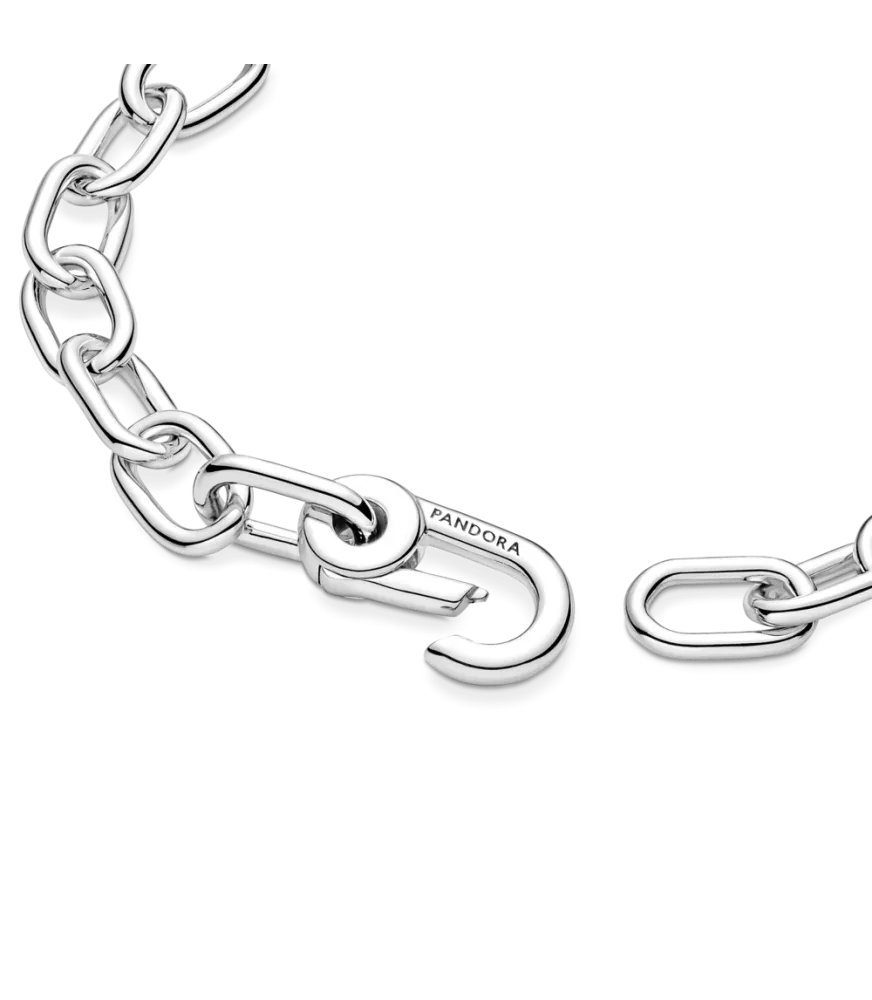 Pulsera en plata de ley Cadena de Eslabones Cierre Mosquetón Pandora ME