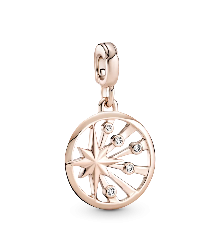 Medallón con recubrimiento en oro rosa de 14k Rayos de Vida Pandora ME