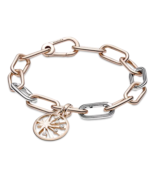 Medallón con recubrimiento en oro rosa de 14k Rayos de Vida Pandora ME