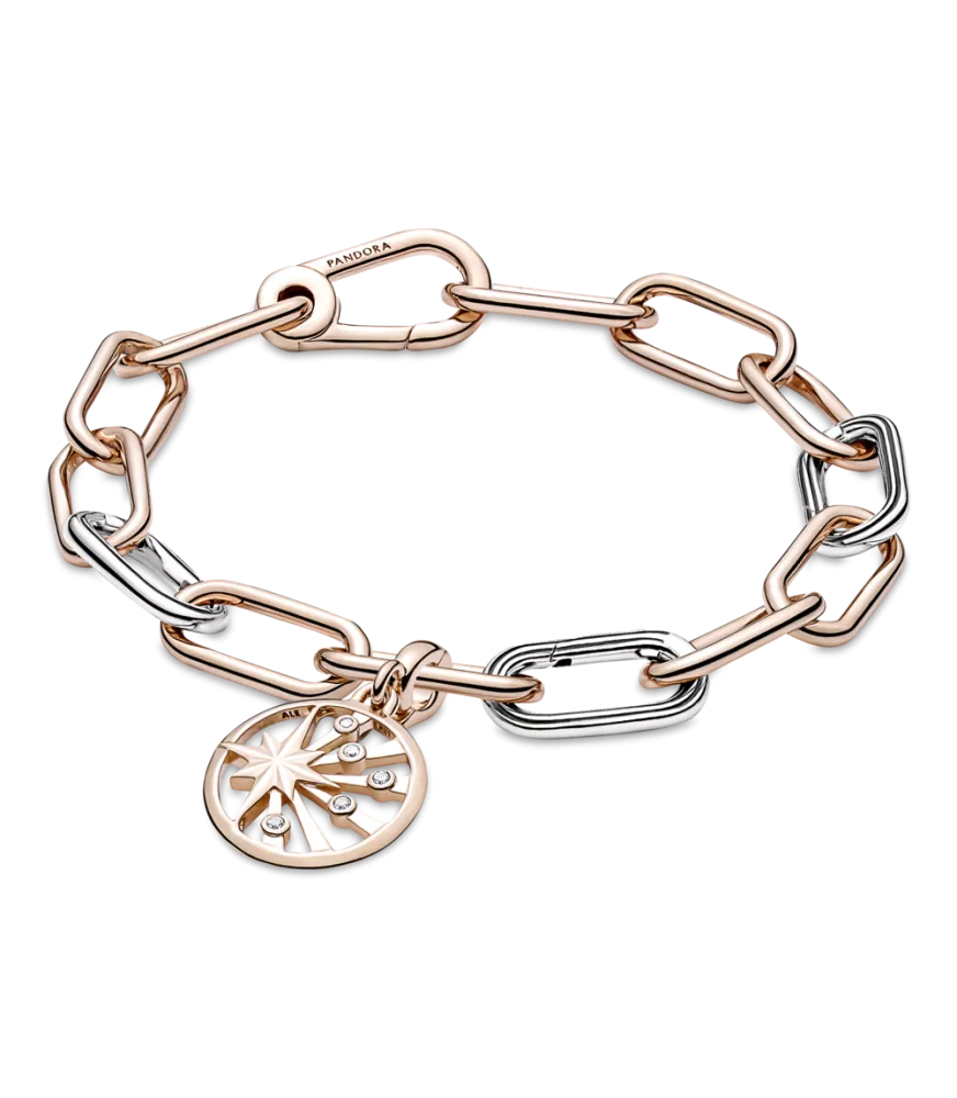 Medallón con recubrimiento en oro rosa de 14k Rayos de Vida Pandora ME