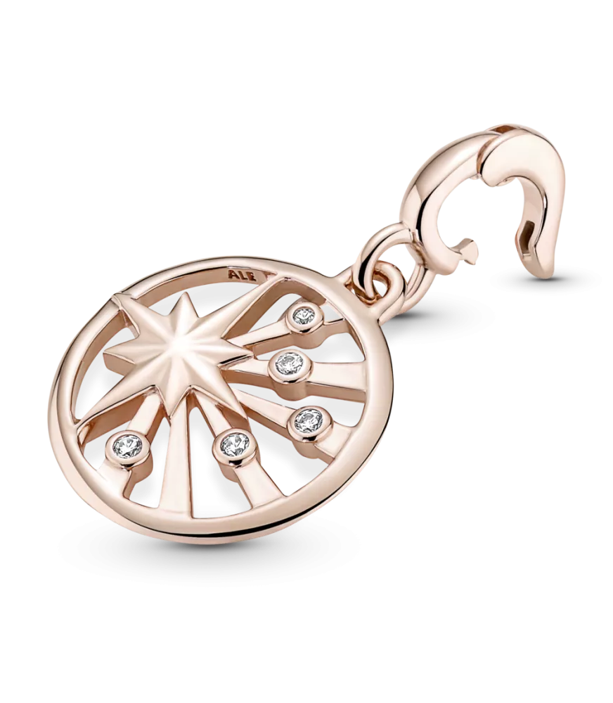 Medallón con recubrimiento en oro rosa de 14k Rayos de Vida Pandora ME