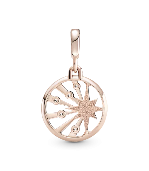 Medallón con recubrimiento en oro rosa de 14k Rayos de Vida Pandora ME