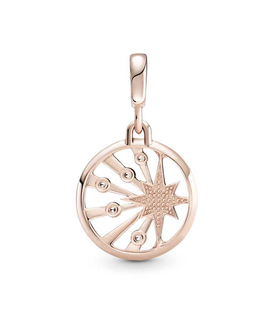 Medallón con recubrimiento en oro rosa de 14k Rayos de Vida Pandora ME