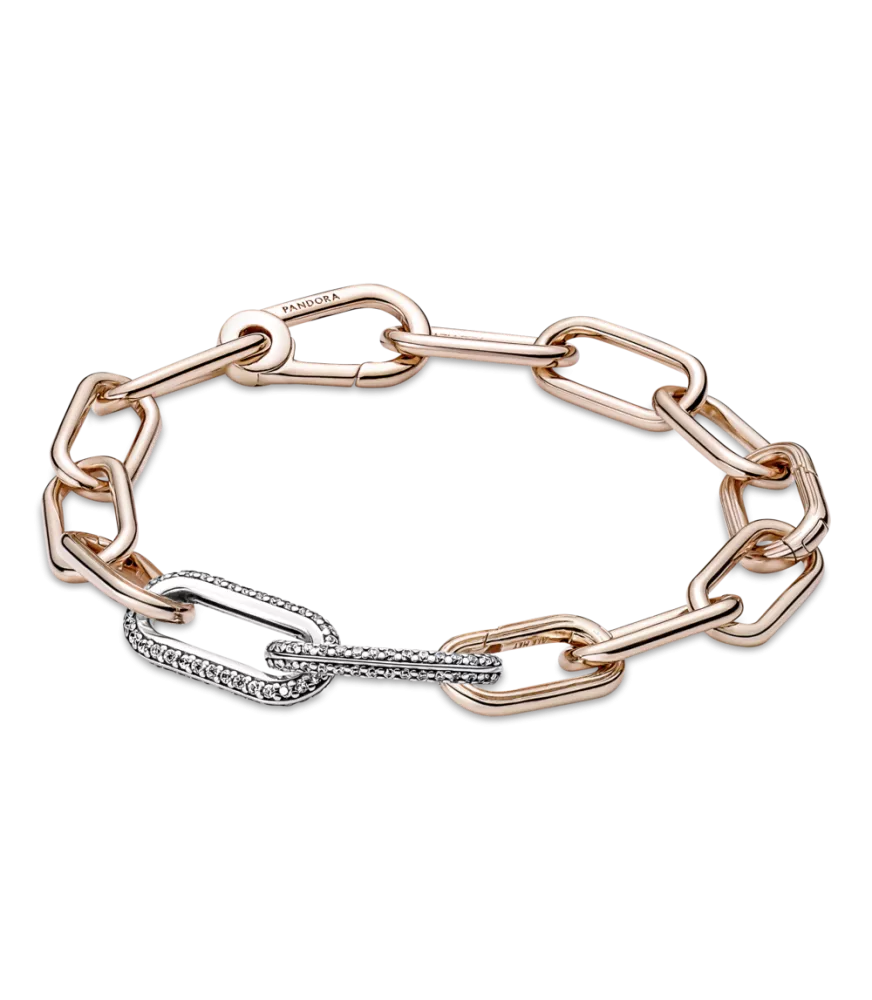 Link Doble en plata de ley Pandora ME en Pavé
