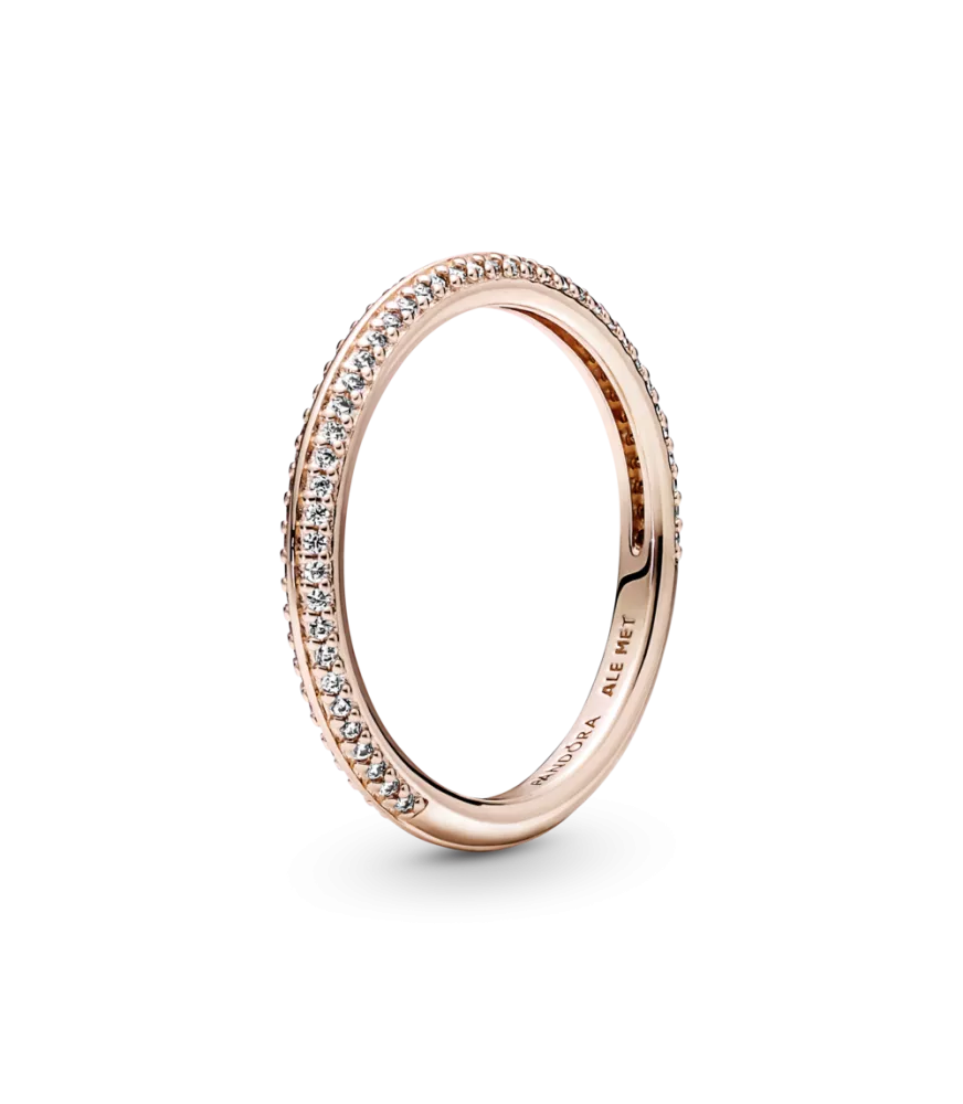Anillo con recubrimiento en oro rosa de 14k en Pavé Brillante Pandora ME