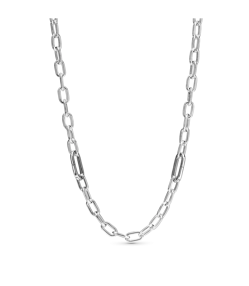 Collar de Eslabones en plata de ley Cierre Mosquetón Pandora ME