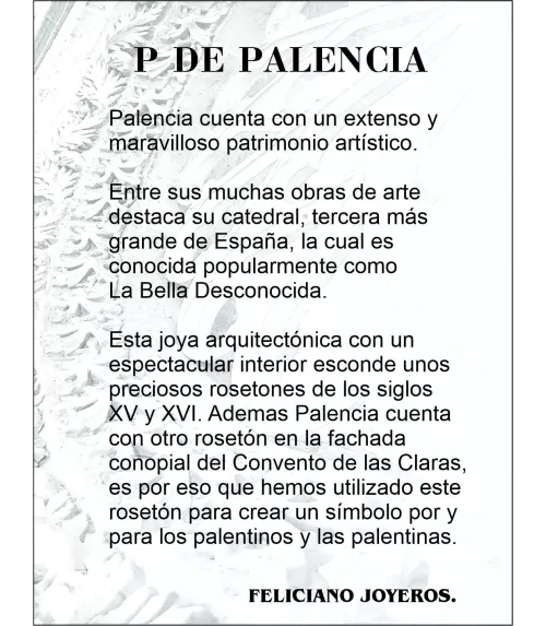 Pegatina Vinilo blanco P de Palencia, 10 x 7.5 cm