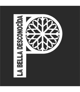 PEGATINA VINILO BLANCO P DE PALENCIA 7.5 x 5.5 CM, ROSETON DE PALENCIA SIGLO XV/XVI PEG007