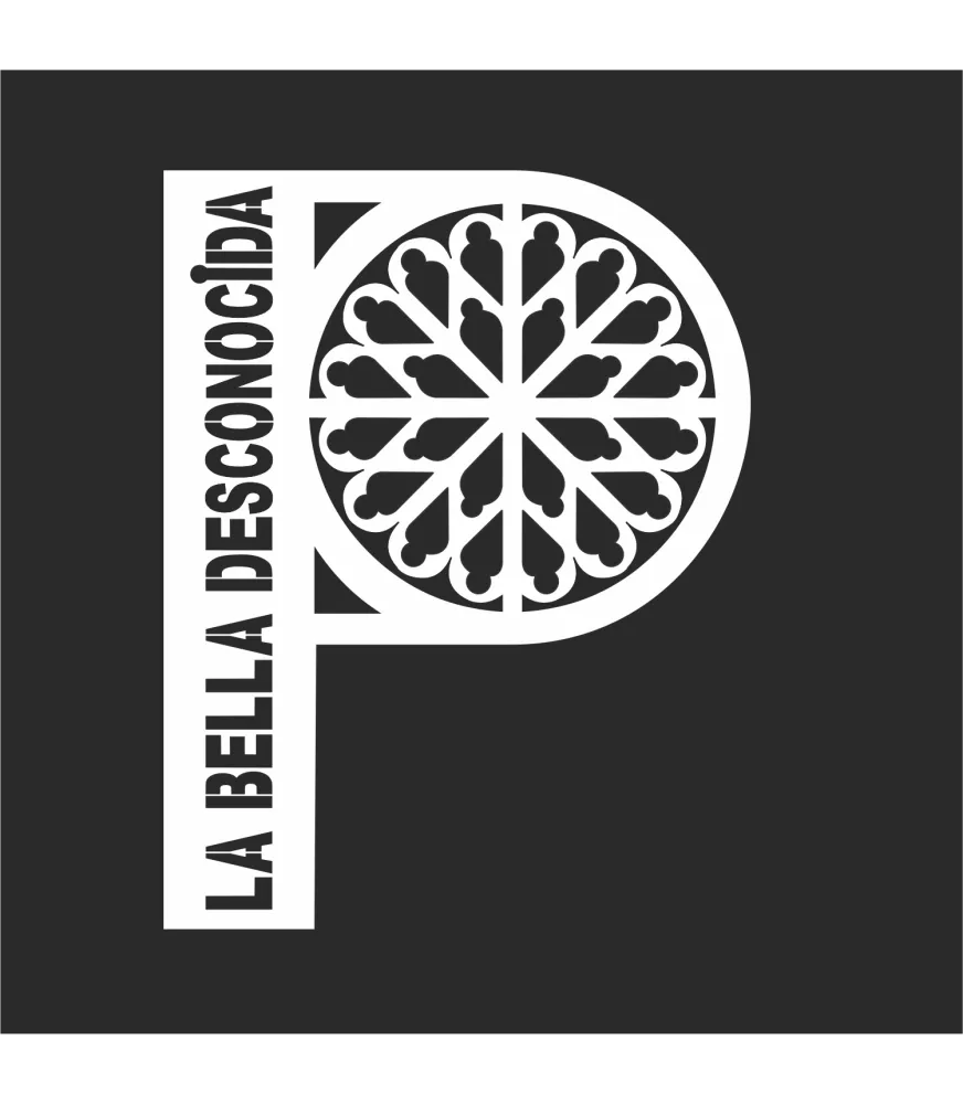 Pegatina Vinilo blanco P de Palencia, 7.5 x 5.5 cm