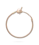 Pulsera Pandora Moments Cadena de Serpiente con un recubrimiento en oro rosa de 14k con Cierre en T y Corazón