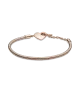 Pulsera Pandora Moments Cadena de Serpiente con un recubrimiento en oro rosa de 14k con Cierre en T y Corazón