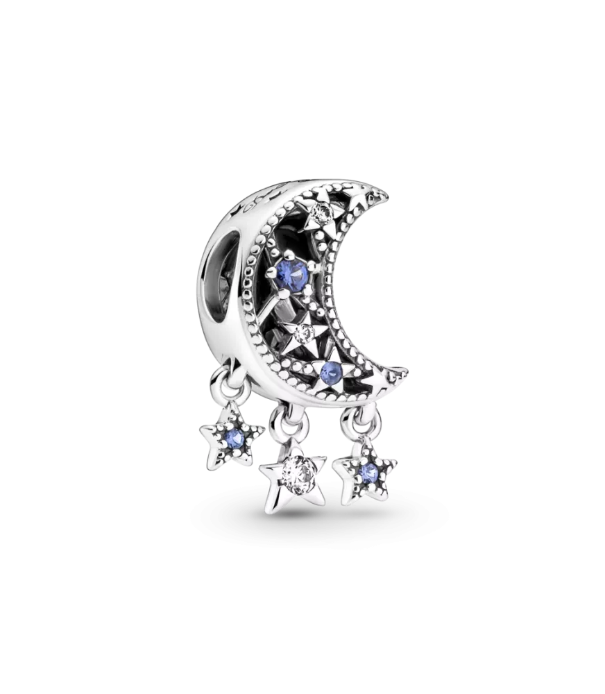 Charm en plata de ley Estrella & Luna Creciente