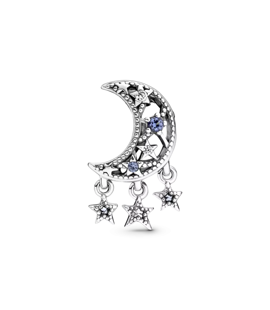 Charm en plata de ley Estrella & Luna Creciente