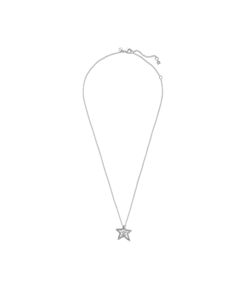 Collar en plata de ley Estrella Asimétrica en Pavé