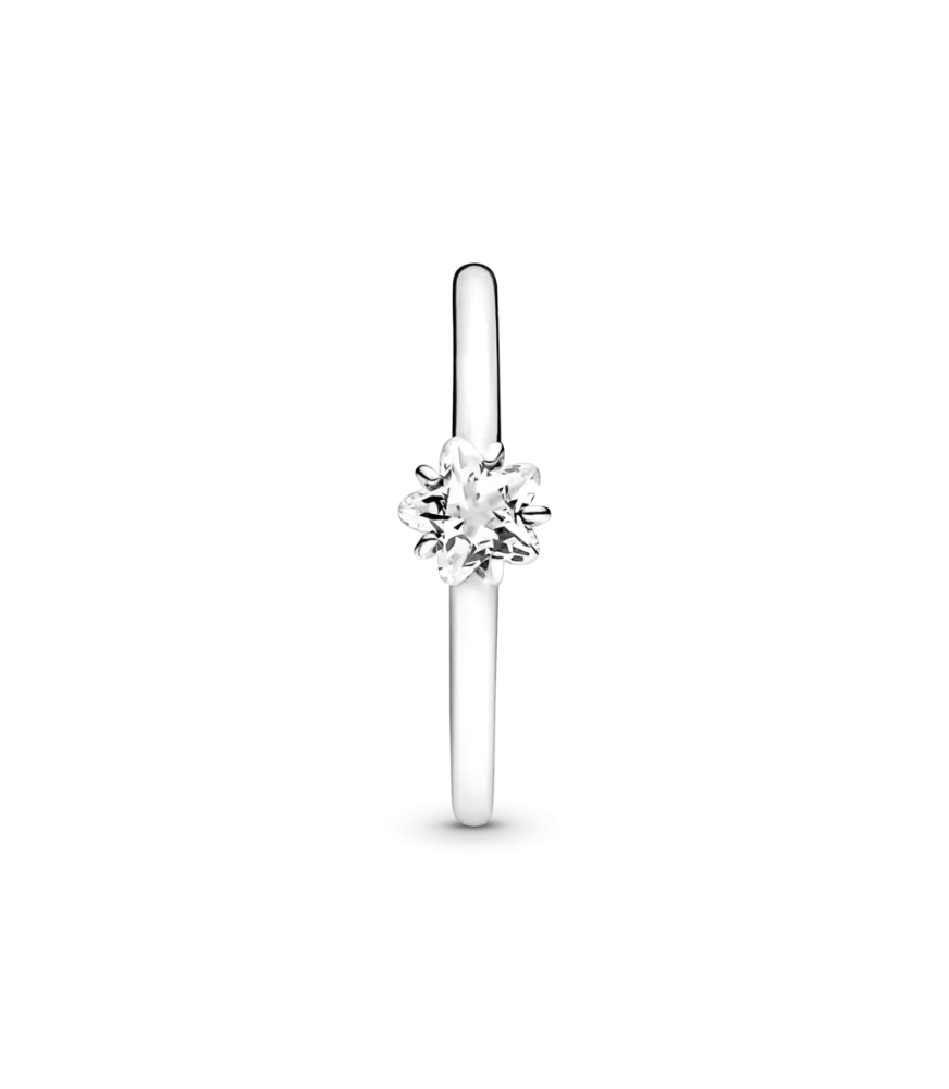 Anillo Solitario en plata de ley Estrella Brillante Celestial