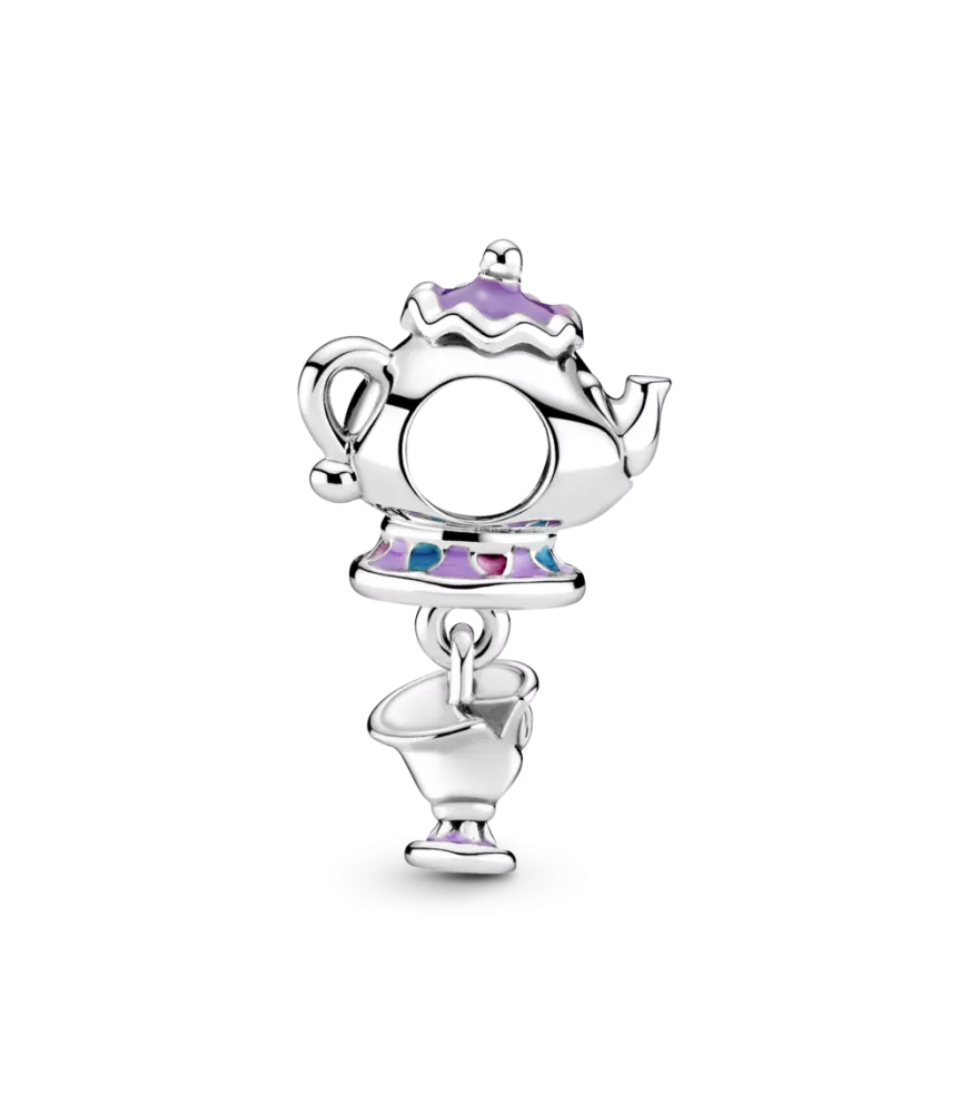 Charm Colgante en plata de ley Sra. Potts y Chip La Bella y la Bestia de Disney