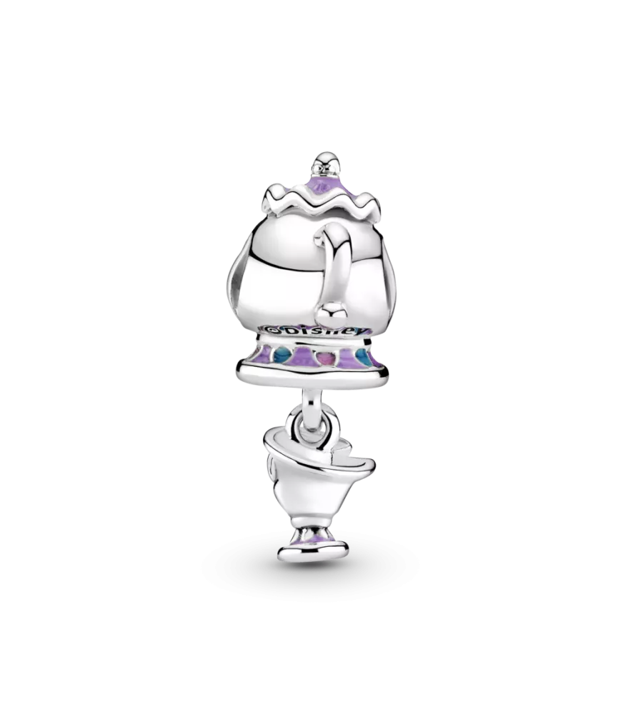 Charm Colgante en plata de ley Sra. Potts y Chip La Bella y la Bestia de Disney