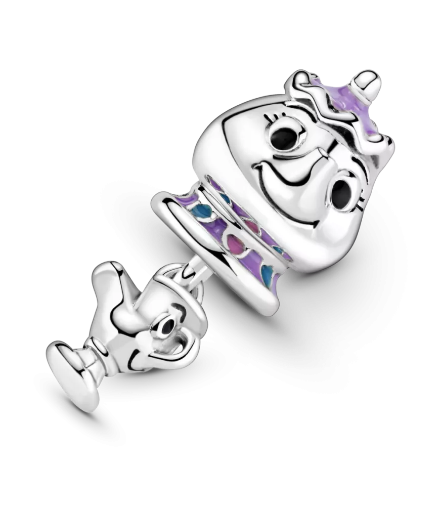 Charm Colgante en plata de ley Sra. Potts y Chip La Bella y la Bestia de Disney