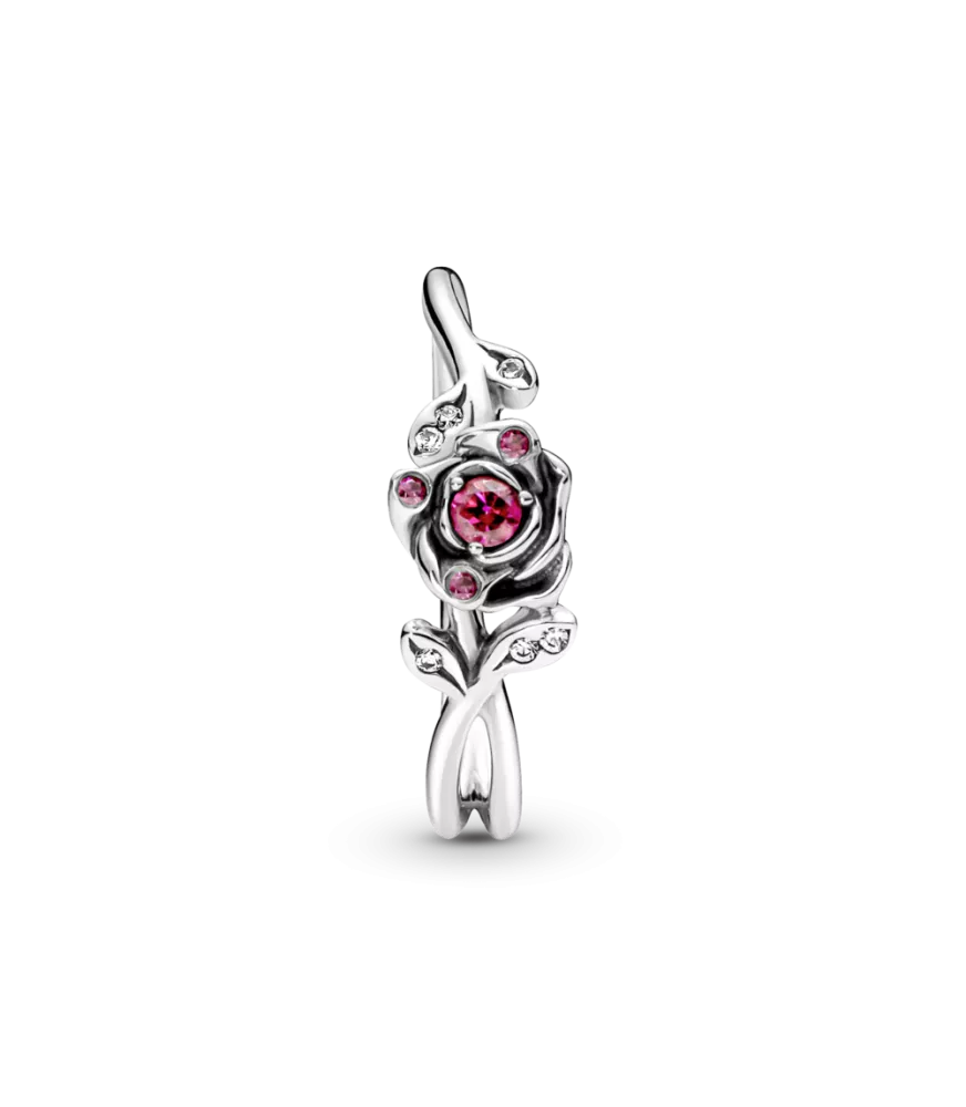 Anillo en plata de ley Rosa de la Bella y la Bestia de Disney
