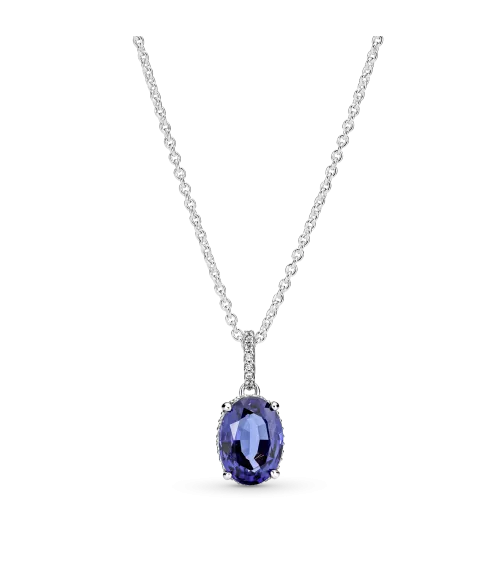 Collar en plata de ley Halo Brillante