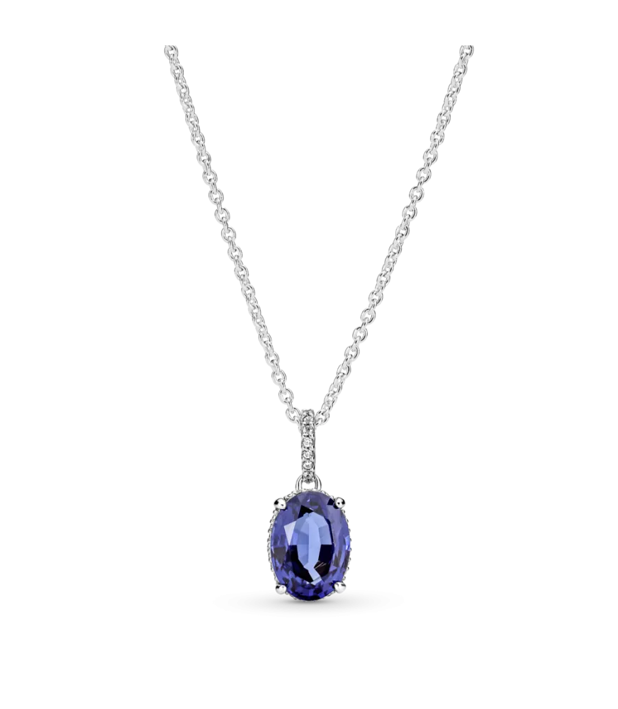 Collar en plata de ley Halo Brillante