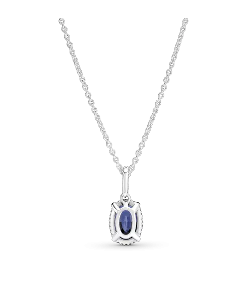 Collar en plata de ley Halo Brillante