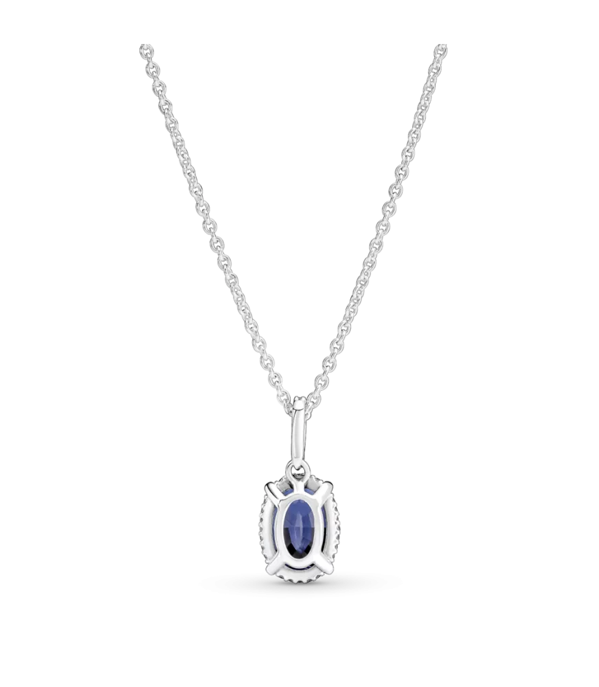 Collar en plata de ley Halo Brillante