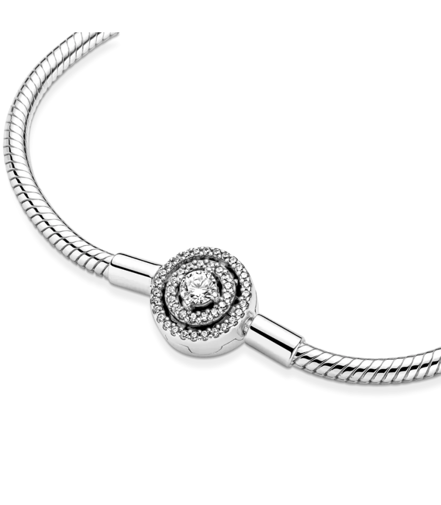 Pulsera en plata de ley Pandora Moments Cadena de Serpiente Halo