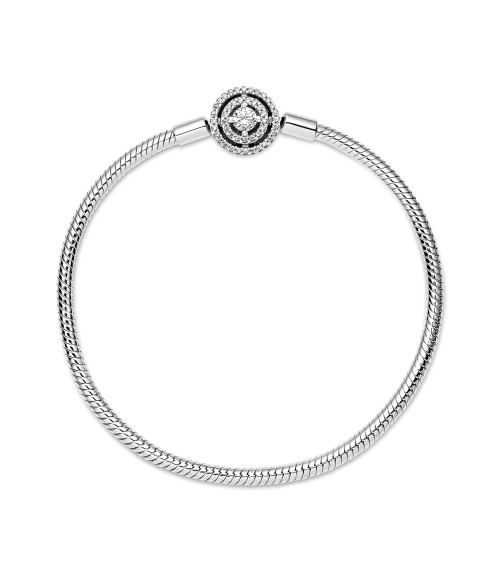 Pulsera en plata de ley Pandora Moments Cadena de Serpiente Halo