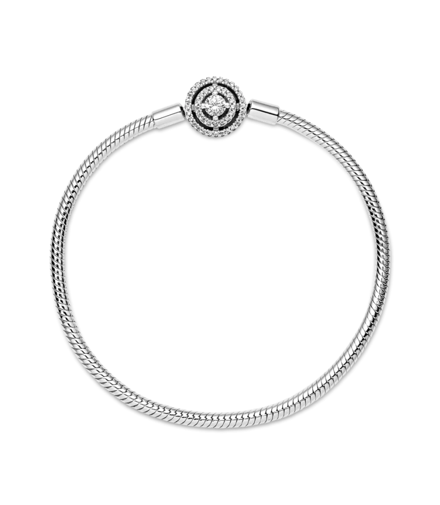 Pulsera en plata de ley Pandora Moments Cadena de Serpiente Halo