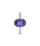 Anillo de compromiso en plata de ley Halo Brillante