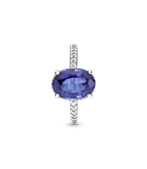 Anillo de compromiso en plata de ley Halo Brillante