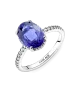 Anillo de compromiso en plata de ley Halo Brillante