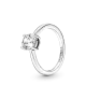 Anillo Solitario en plata de ley Brillante