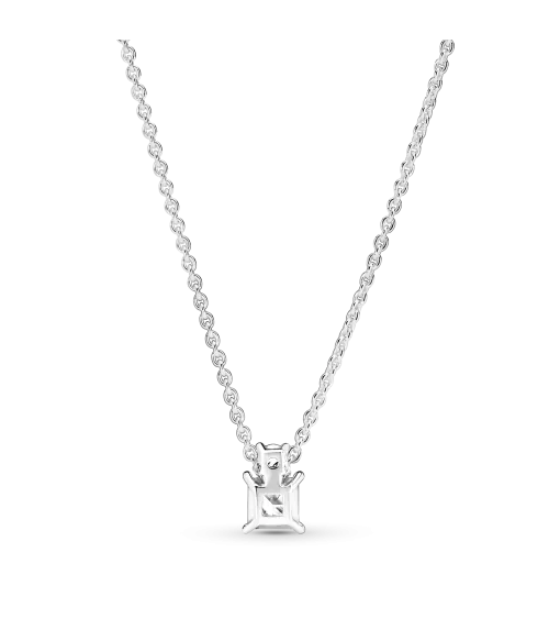 Collar en plata de ley Círculo & Cuadrado Brillantes