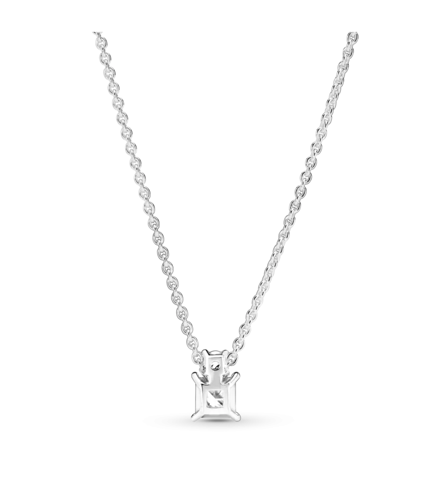 Collar en plata de ley Círculo & Cuadrado Brillantes