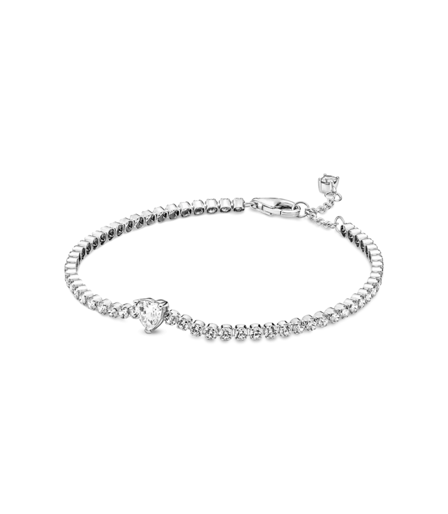 Pulsera en plata de ley Corazón Brillante