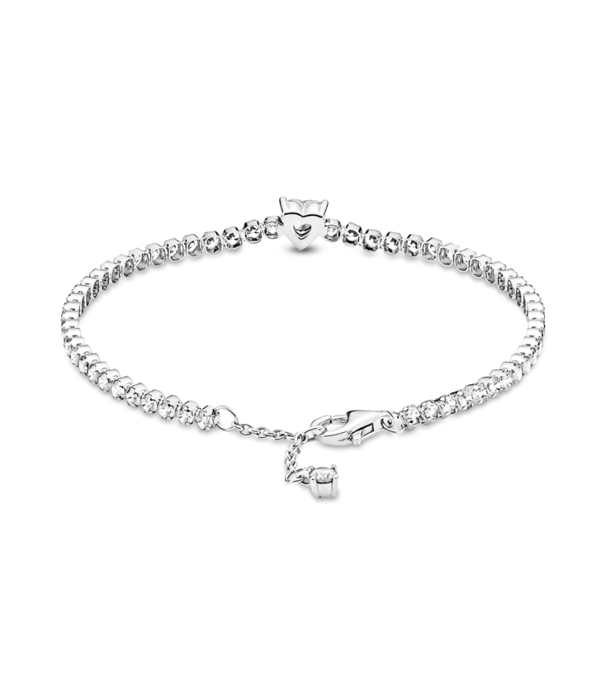 Pulsera en plata de ley Corazón Brillante